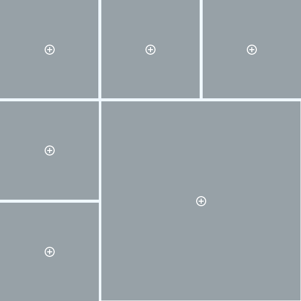 Сделать коллаж из шести фотографий, одна большая и пять маленьких