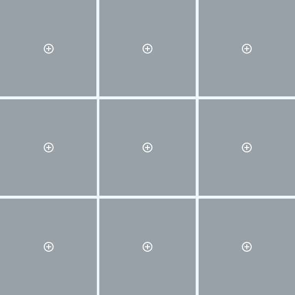 Сделать коллаж из девяти фотографий одинакового размера по три в ряд