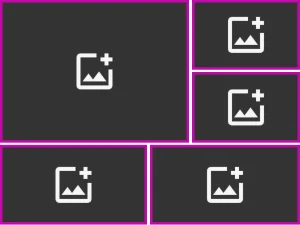 Коллаж из пяти фотографий разных размеров